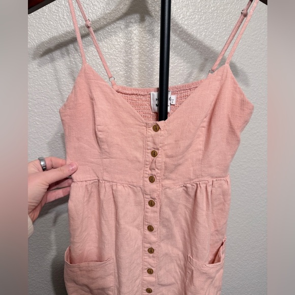 Hello Molly ‘Used To Know You’ Pink Button Front Midi Sun Dress - Size Small (4) - Picture 5 of 8